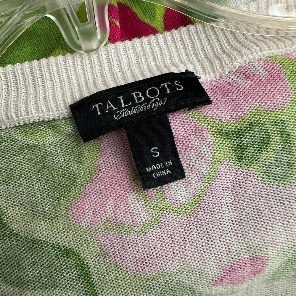 Talbots Womens Preppy Floral Cardigan Sweater Sz S Garden Party Colorful Spring - Picture 3 of 7